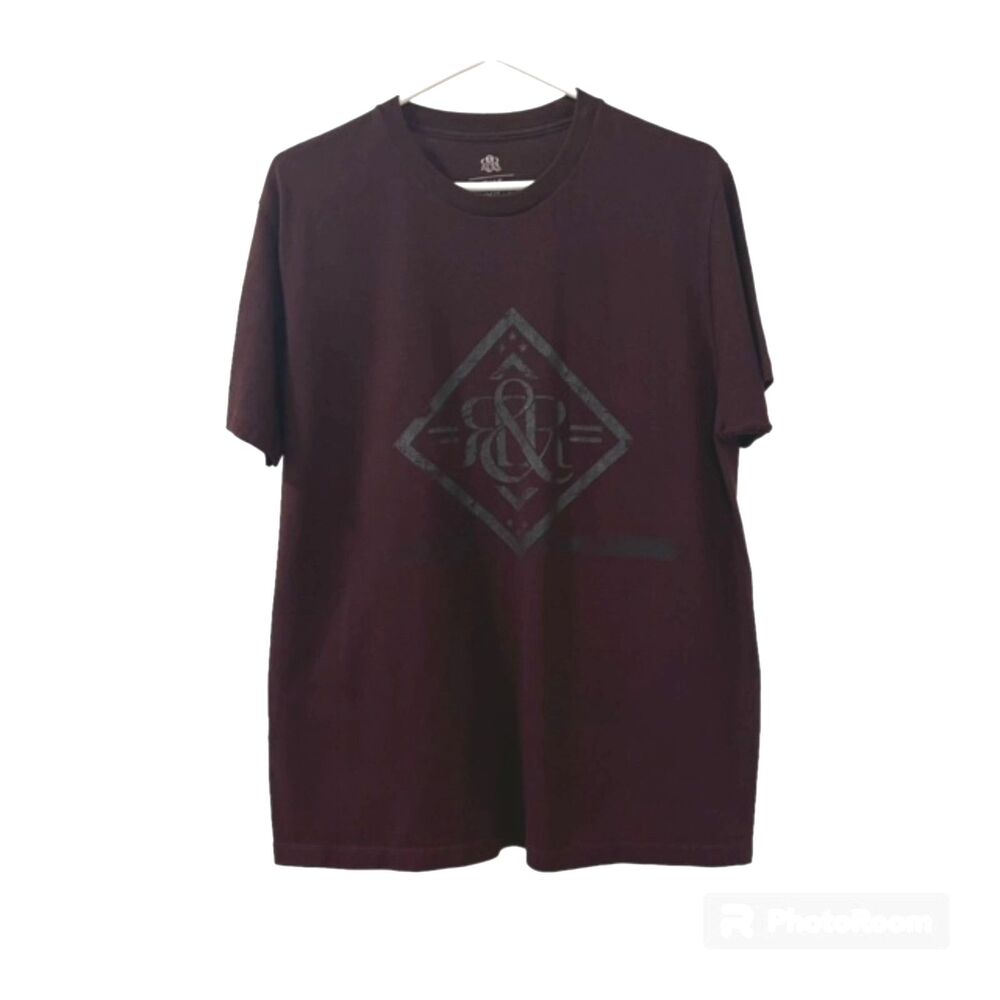 Rock & Republic Mens Maroon Iconic Graphic Crewneck T-Shirt Size L